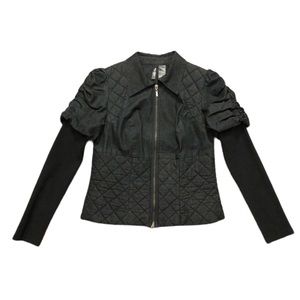 Bisou Bisou Black Jean and Stretch Leave Jacket